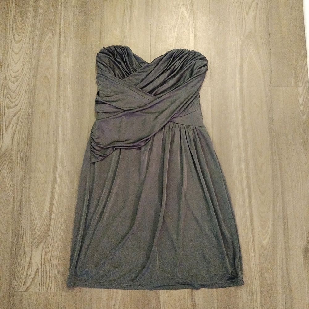 Express strapless grey dress size S small